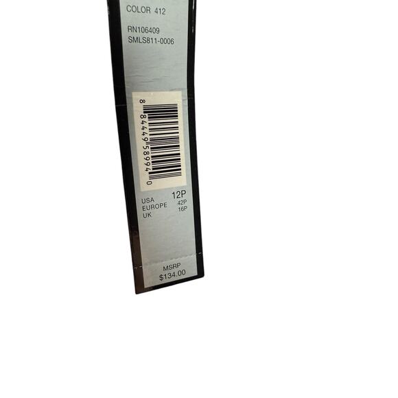 Tahari‎ Arthur S Levine Blue Sheath Dress Textured Metallic Women's Size 12P NWT - Picture 4 of 6